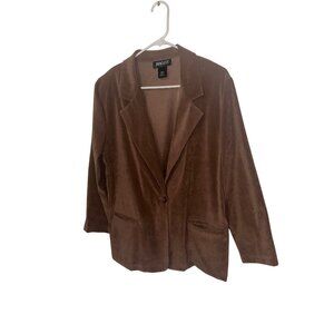 Briggs petite brown button up jacket size 14 P